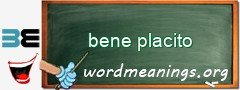 WordMeaning blackboard for bene placito